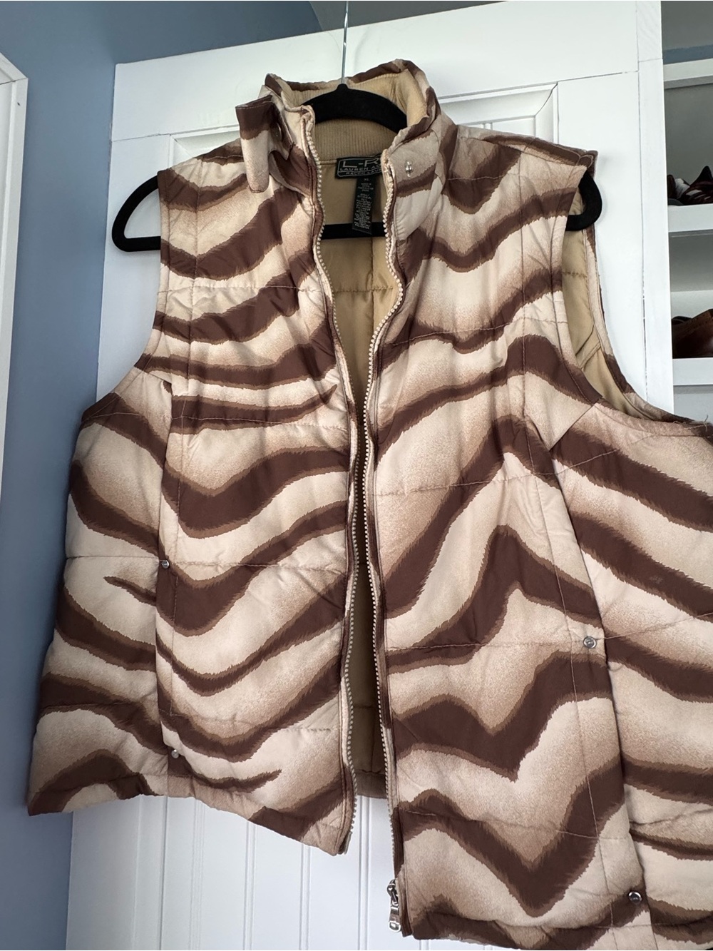 Ralph Lauren Tan & Black L-RL Lauren Active Jacket